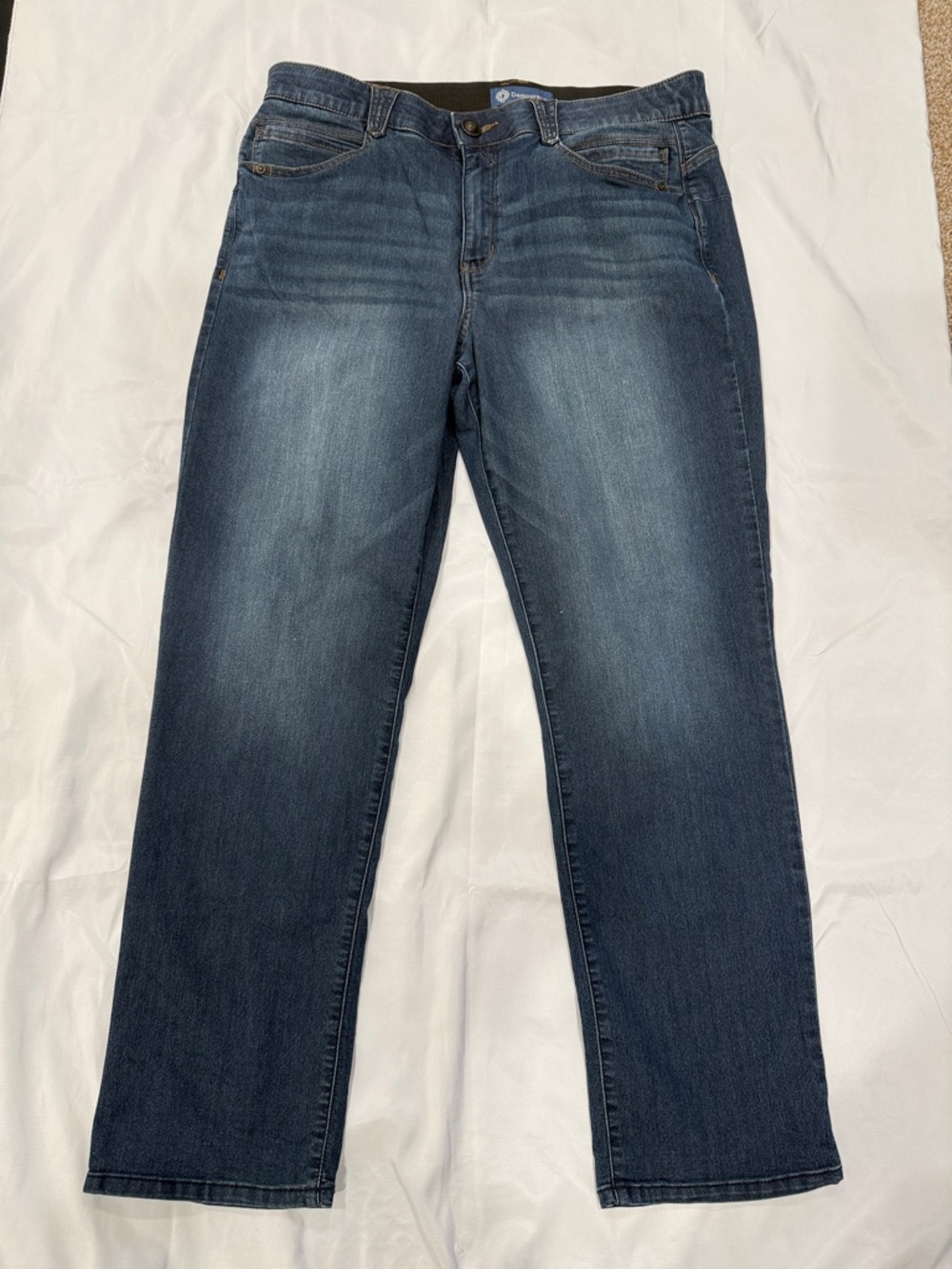Democracy AbSolution Women's Mid-Rise Dark Blue Straight-Leg Jeans—16